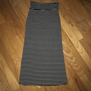 Black and White Stripe Maxi Skirt